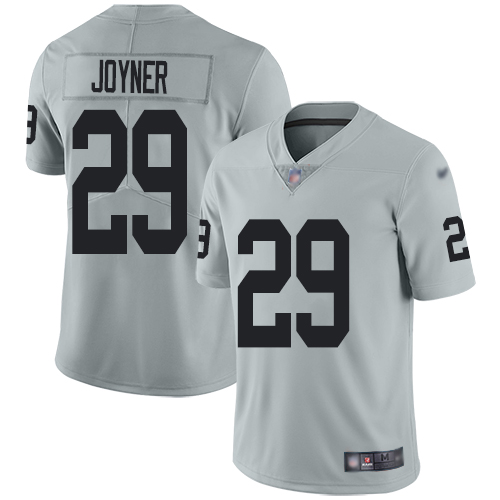 Men Oakland Raiders Limited Silver Lamarcus Joyner Jersey NFL Football 29 Inverted Legend Jersey